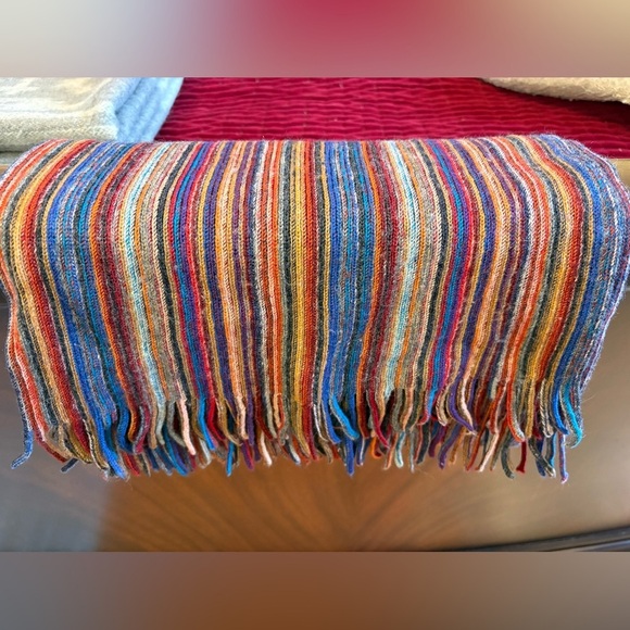 Other - 100% wool scarf, men, woman, unisex, multicoloured stripes, like new!